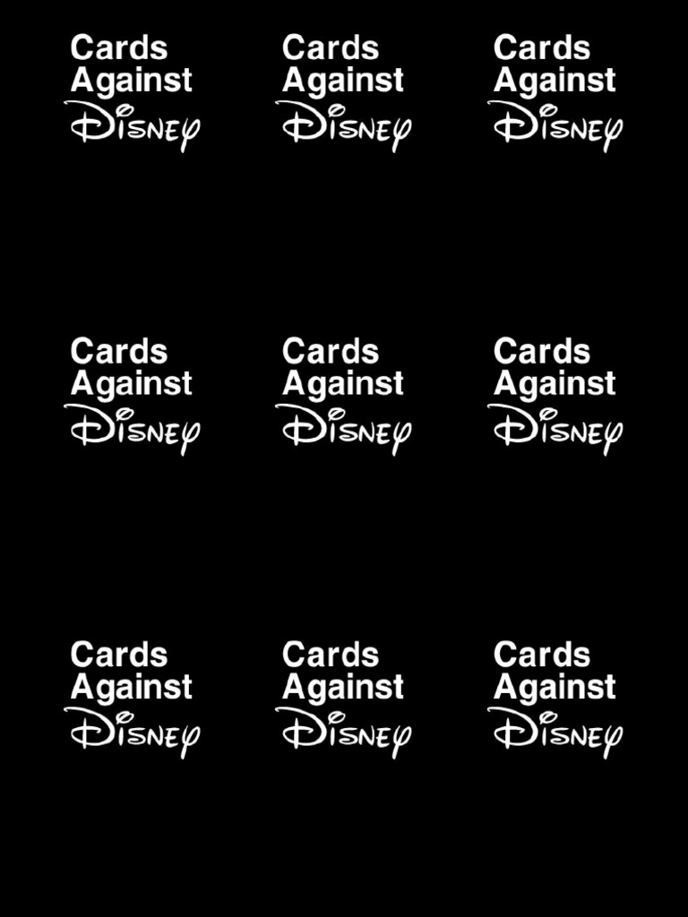 Cards Against Disney Examples Printable