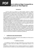 Pollution dans le delta du Niger Incapacité ou Complicité de l'Etat Nigerian