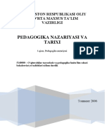 Pеdаgоgikа Nаzаriyasi Vа Tаriхi: O'Zbеkistоn Rеspublikаsi Оliy Vа O'Rtа Mахsus Tа'Lim Vаzirligi