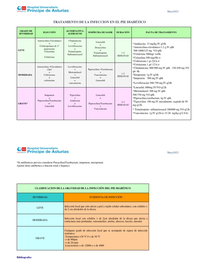 Tratamiento Antibiótico Pie Diabético | PDF | Medicina CLINICA ...