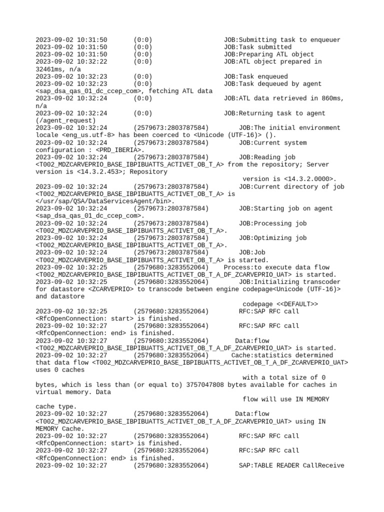 Job Execution Log with Errors | PDF | Cpu Cache | Computer Hardware
