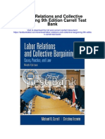 Labor Relations and Collective Bargaining 9th Edition Carrell Test Bank