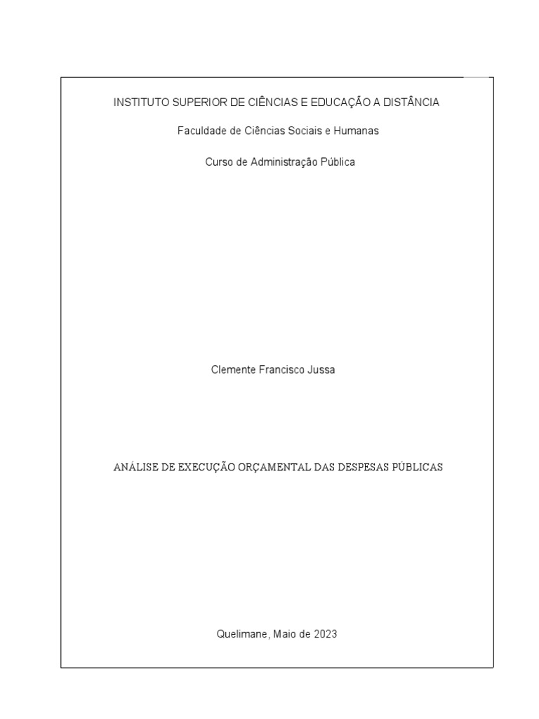 Analise de Execução Orçamental Das Empresas Publica | PDF | Economia ...