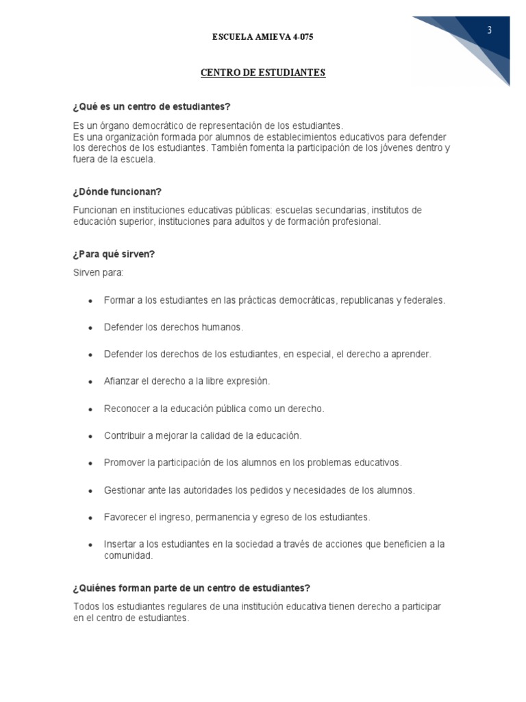 Funciones y Importancia del Centro de Estudiantes | PDF | Institución ...