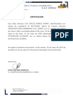 Certificacion Laboral LUIS CARLOS RAMOS OSPINO - 20230516