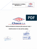 Dosificacion H°21 Sin Aditivo Lastrado