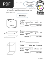 Atividades sobre Prismas e Pirâmides 4º Ano | PDF | Vértice (Geometria ...