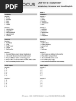 Focus2 2E Unit Test Vocabulary Grammar UoE Unit8 GroupA B ANSWERS