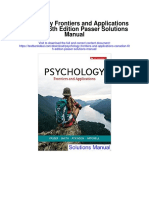 Psychology Frontiers and Applications Canadian 6th Edition Passer Solutions Manual