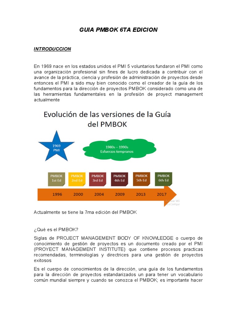 Pmbok 6ta Edicion Trabajo | PDF | Gestión de proyectos | Economias