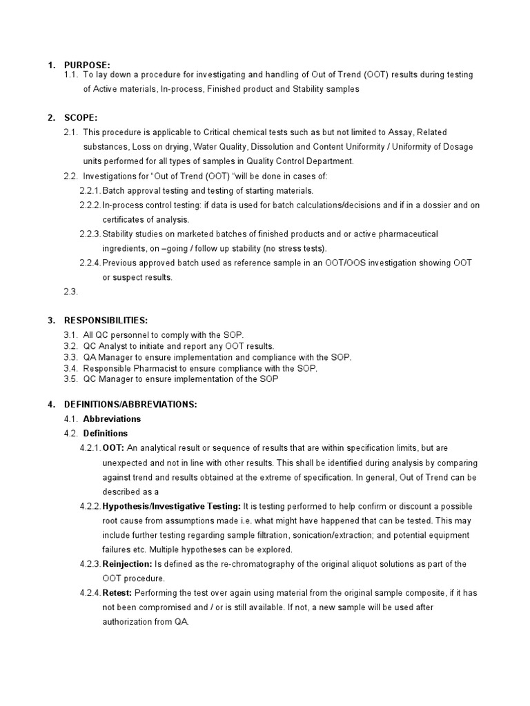 Handling of Oot Results | PDF | Sampling (Statistics) | Assay