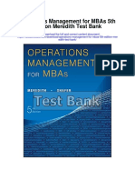 Operations Management For Mbas 5th Edition Meredith Test Bank