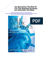 Public Sector Economics The Role of Government in The American Economy 1st Edition Holcombe Test Bank