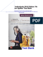 Taxation of Individuals 2016 Edition 7th Edition Spilker Test Bank