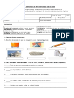 Prueba Semestral de Ciencias Naturales