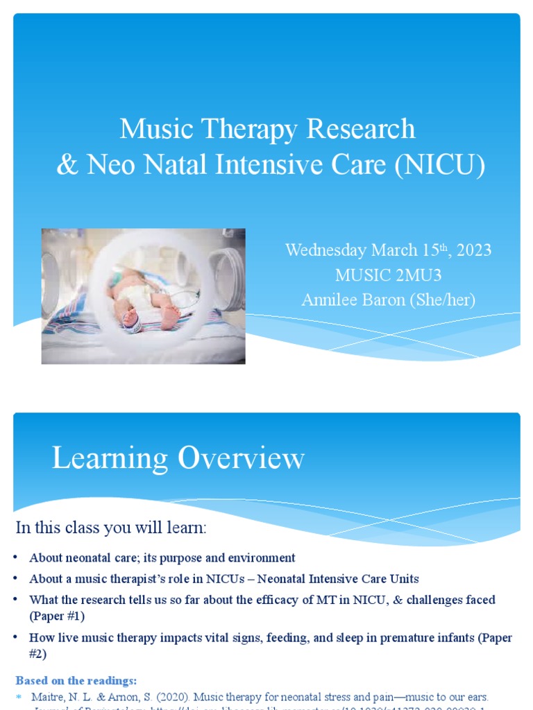 2023 Music Therapy & NICU | PDF | Neonatal Intensive Care Unit | Infants
