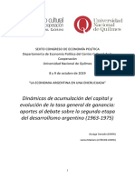 Azuaga y Lanza (2019) - Dinámicas de Acumulación Del Capital y Evolución de La TGG - Segunda Etapa Del Desarrollismo 1963-1975