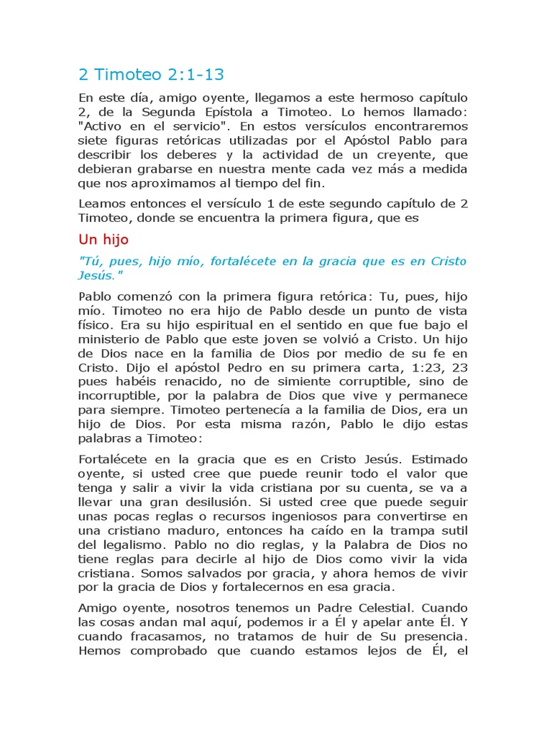 Activo en el Servicio: 2 Timoteo 2 | PDF | La resurrección de Jesús | Jesús