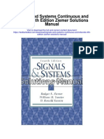 Signals and Systems Continuous and Discrete 4th Edition Ziemer Solutions Manual