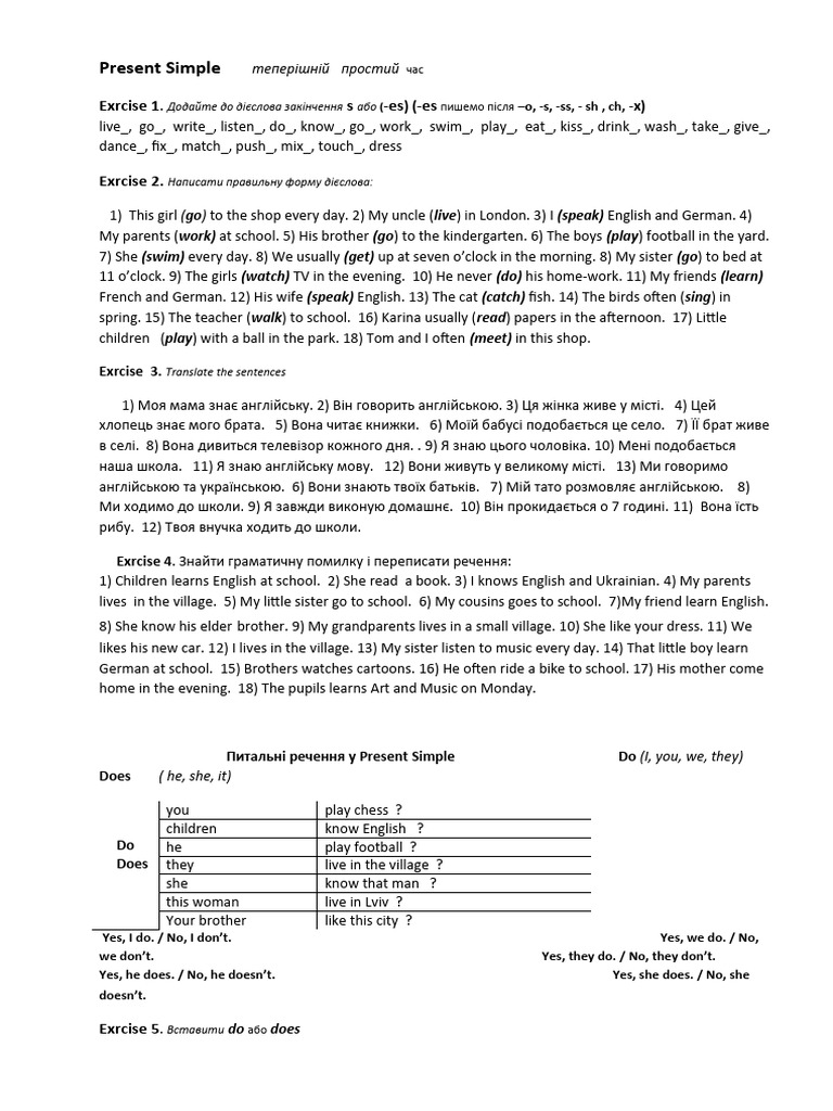 Present Simple | PDF