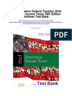South Western Federal Taxation 2016 Individual Income Taxes 39th Edition Hoffman Test Bank