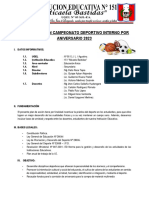 Plan de Acciòn, Bases y Fixture Del Campeonato Deportivo Interno Por Aniversario 2023