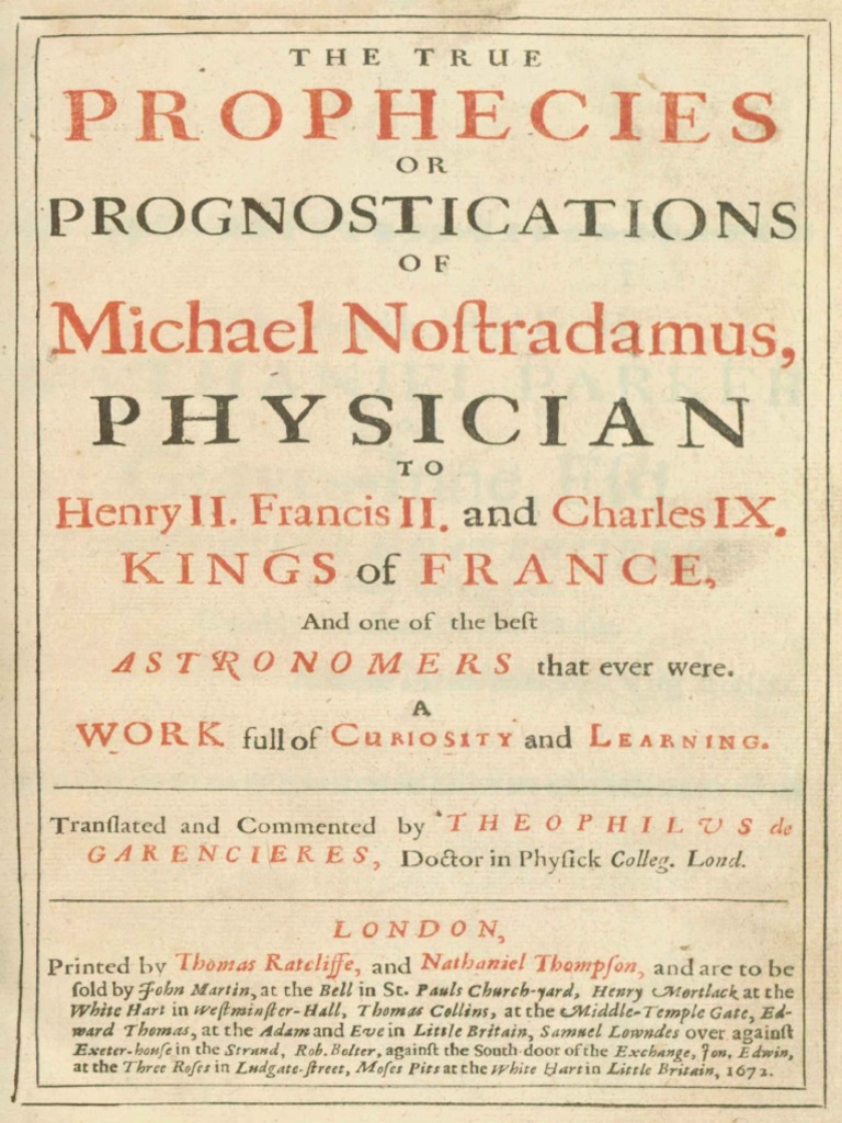 Nostradamus' True Prophecies eBook | PDF | Prophet | Knowledge