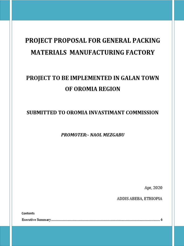 General Packing Materials Factory Proposal | PDF | Economic Growth ...