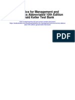 Statistics For Management and Economics Abbreviated 10th Edition Gerald Keller Test Bank