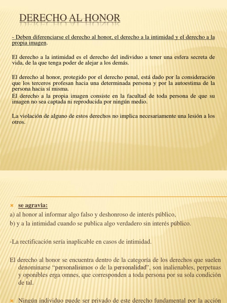 Derecho Al Honor | PDF | Derechos | Privacidad
