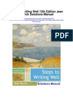 Steps To Writing Well 12th Edition Jean Wyrick Solutions Manual