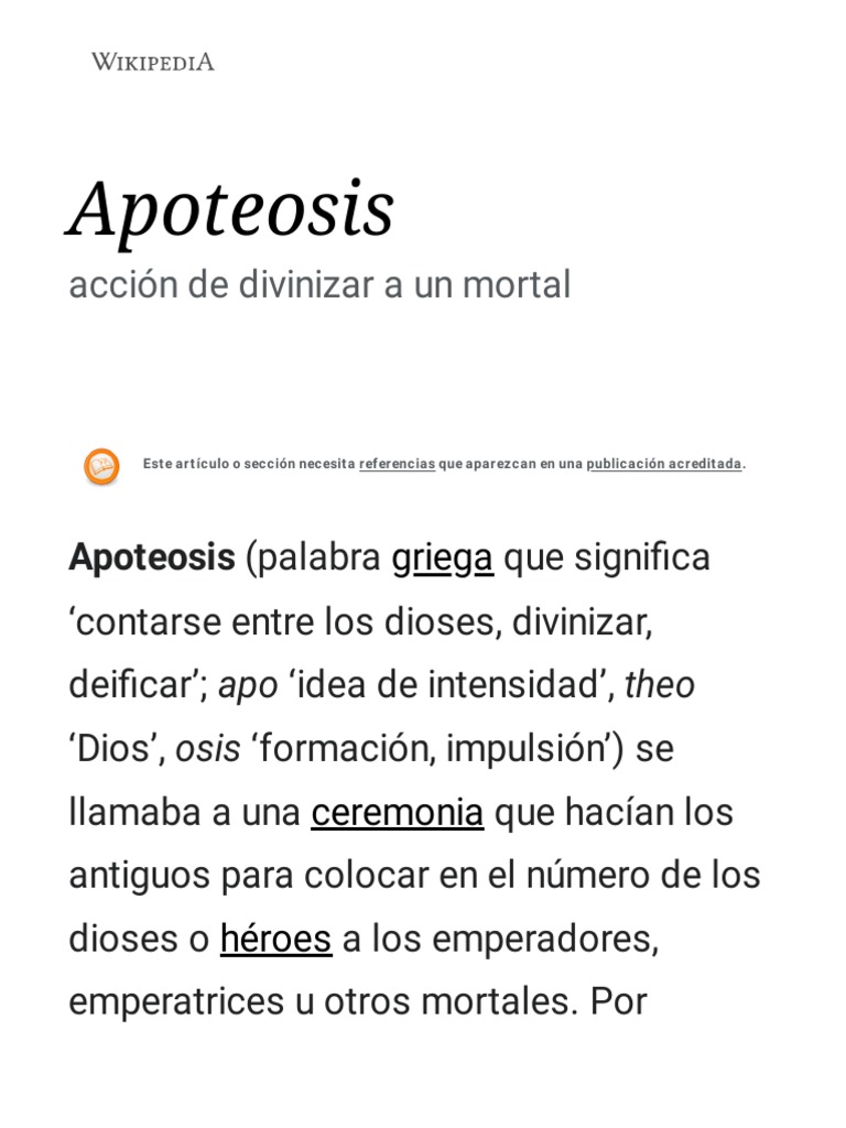 Definición y significado de apoteosis | PDF | Historia