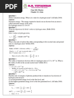 Class XII Physics - Chapt 12 Atom