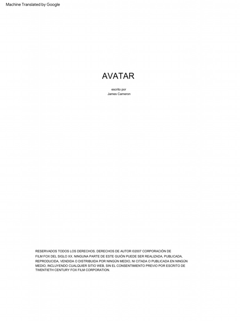 Guion de Avatar: Jake Sully y Pandora | PDF | Avatar (película de 2009)