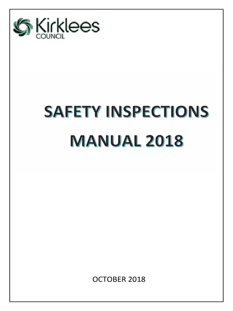 Safety Inspection Manual PDF Risk Cycling Infrastructure