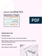 02 Mock Reading Test Question Paper