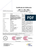 Certificado de Calibración LPE - C - 236 - 2022: Expediente Solicitante Dirección