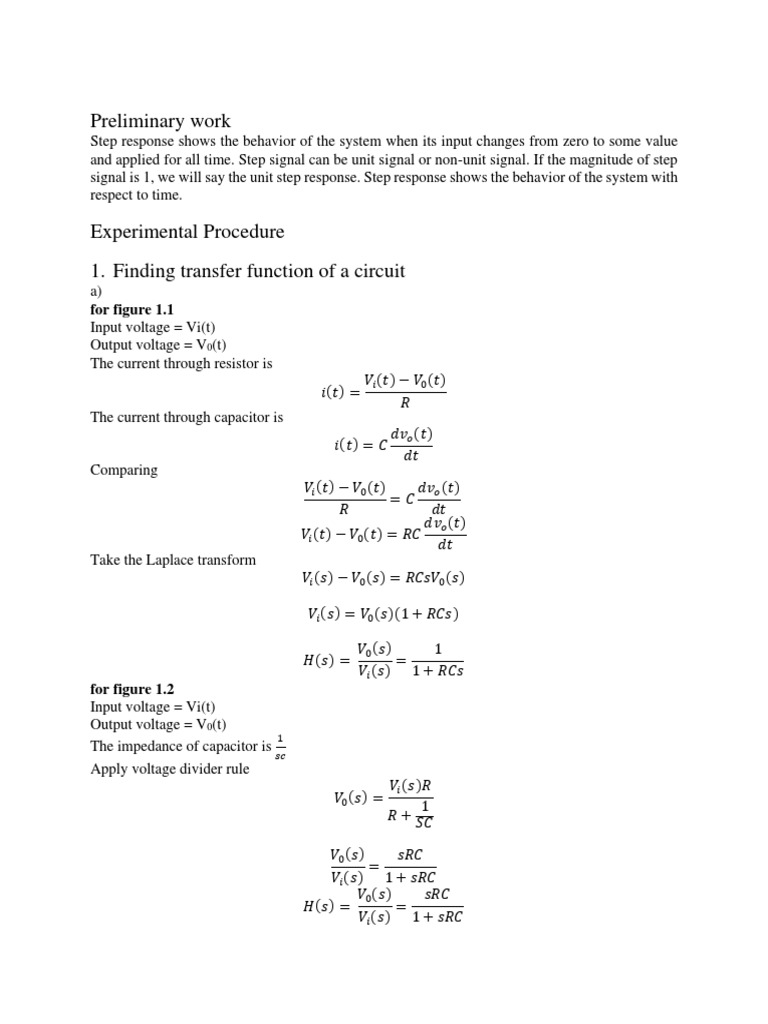 Step Response and Transfer Functions | PDF | Electrical Engineering ...