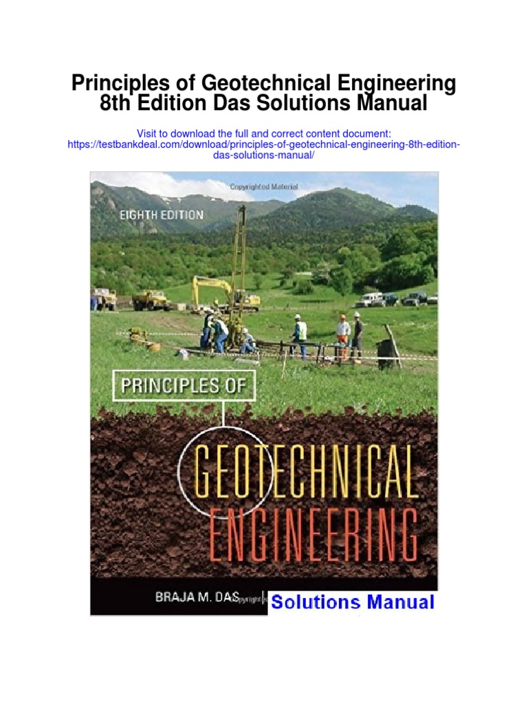 Principles of Geotechnical Engineering 8th Edition Das Solutions Manual