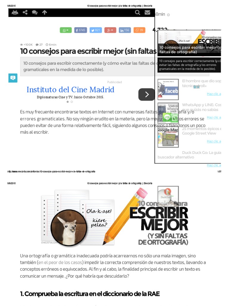 10 Consejos para Escribir Mejor (Sin Faltas de Ortografía) - Emezeta ...