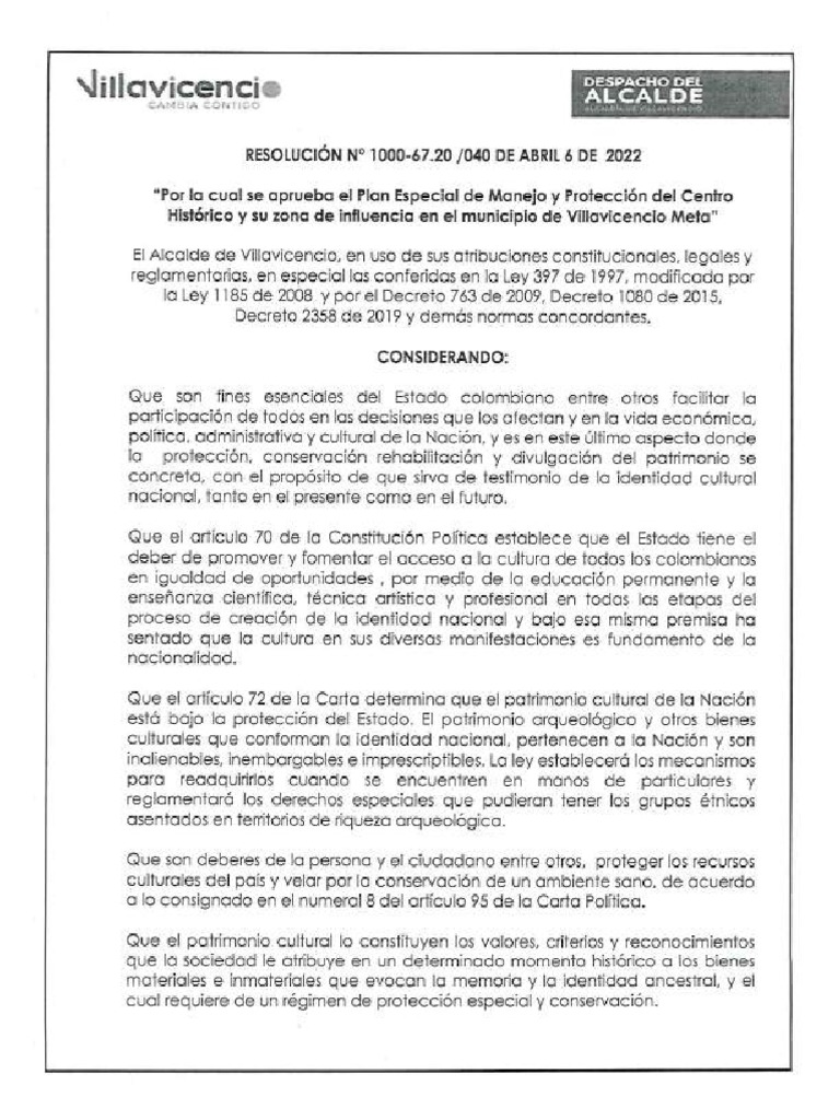 Resolucion Numero 040 Del 06 de Abril de 2022 | PDF