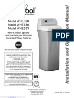 Whirlpool WHES20 Controlled Water Softener User Manual