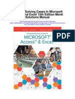 Problem Solving Cases in Microsoft Access and Excel 15th Edition Monk Solutions Manual