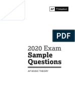Ap Music Theory Exam 2020 Sample Questions