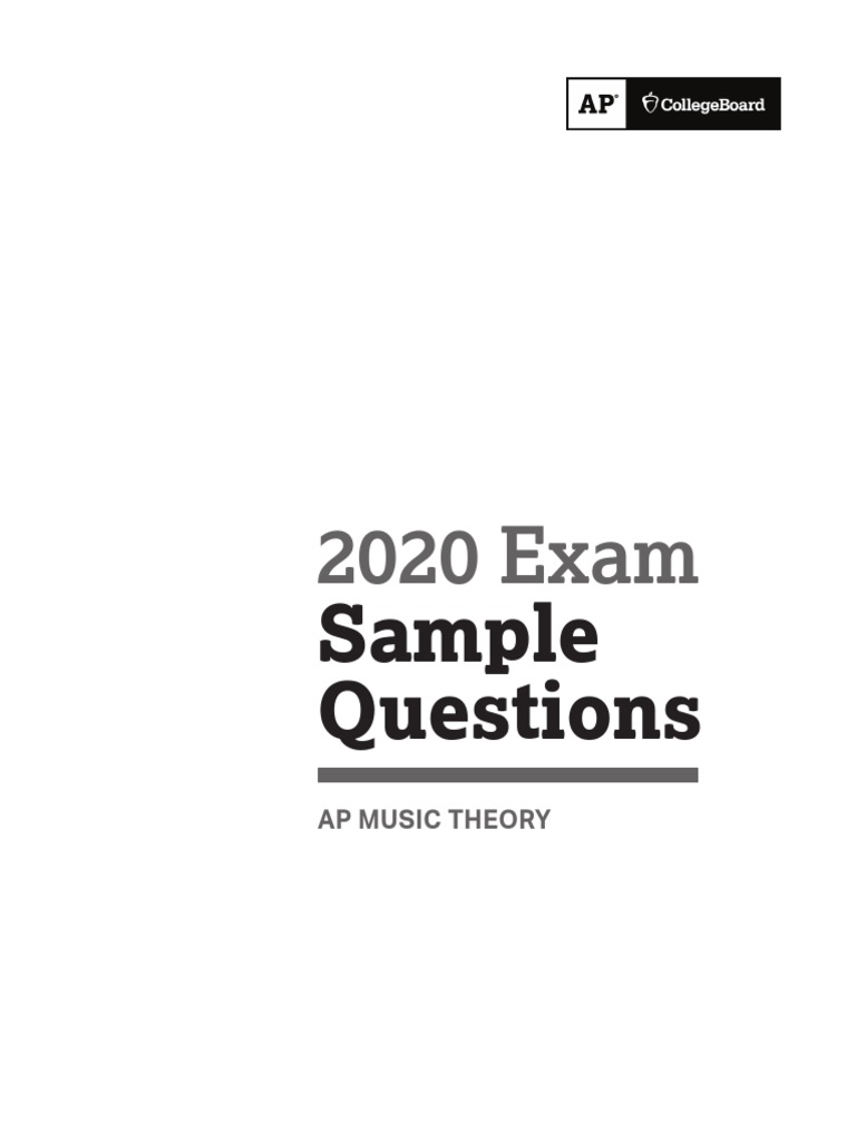 2020 AP Music Theory Sample Questions | PDF | Chord (Music) | Musical ...