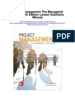 Project Management The Managerial Process 7th Edition Larson Solutions Manual