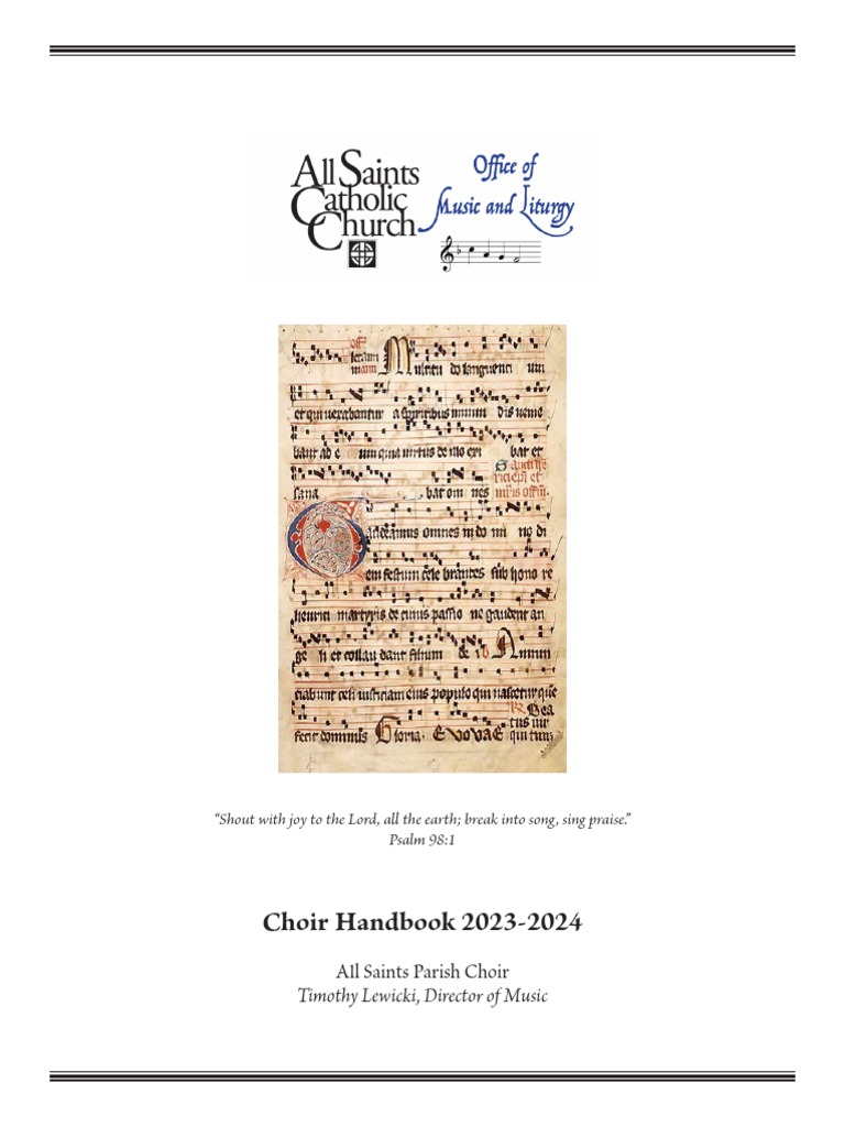 All Saints Choir Handbook 2023-2024 | PDF | Clef | Choir