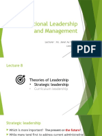 Educational Leadership and Management: Lecturer: Ms. Janet Au Yeung
