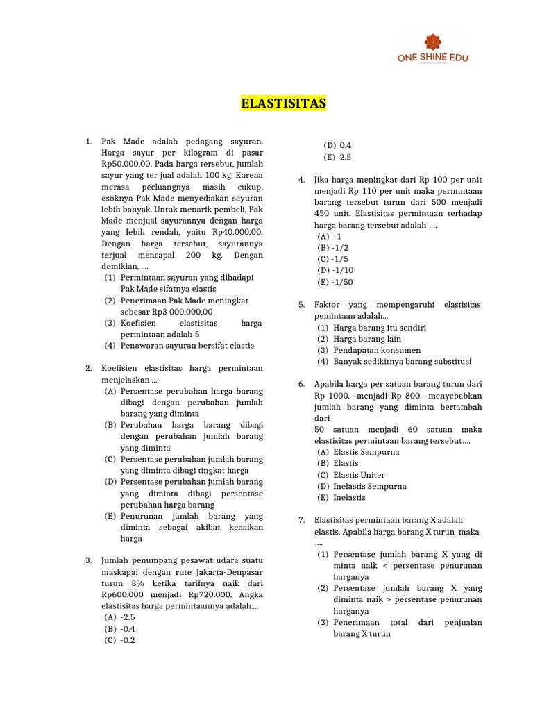BAB 3. Elastisitas | PDF