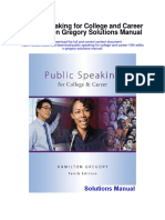 Public Speaking For College and Career 10th Edition Gregory Solutions Manual